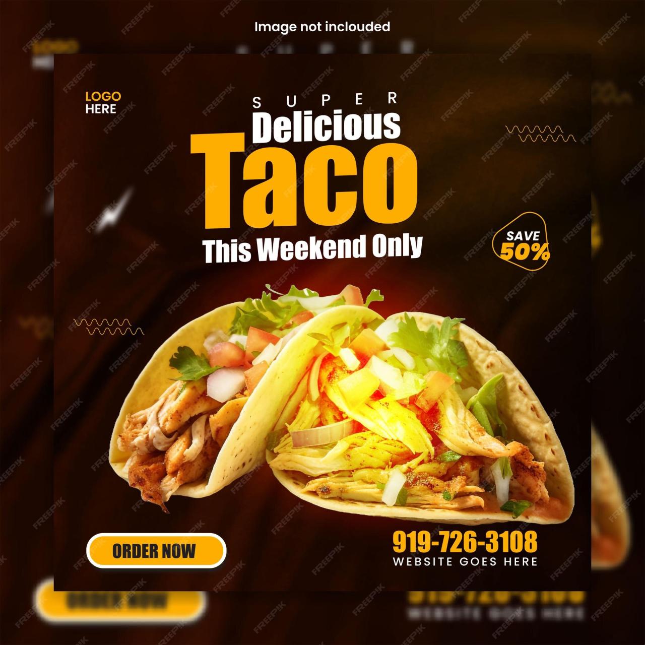 Premium Vector | Especial Tacos food menu and restaurant social media ...