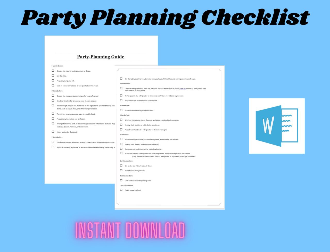 Party Planning Checklist, Party Planning, Planning Checklist, Birthday ...