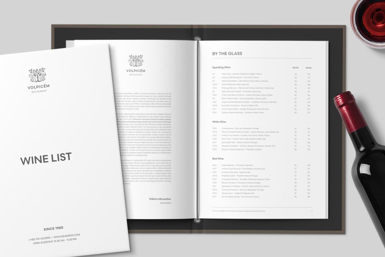 Wine List Template - BrandPacks