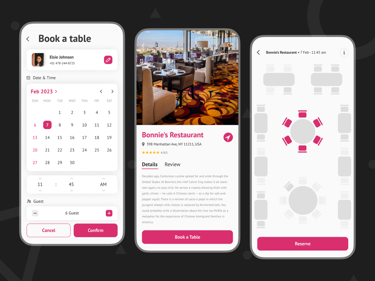 Restaurant table reservation app | UX UI design | Behance